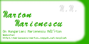 marton marienescu business card